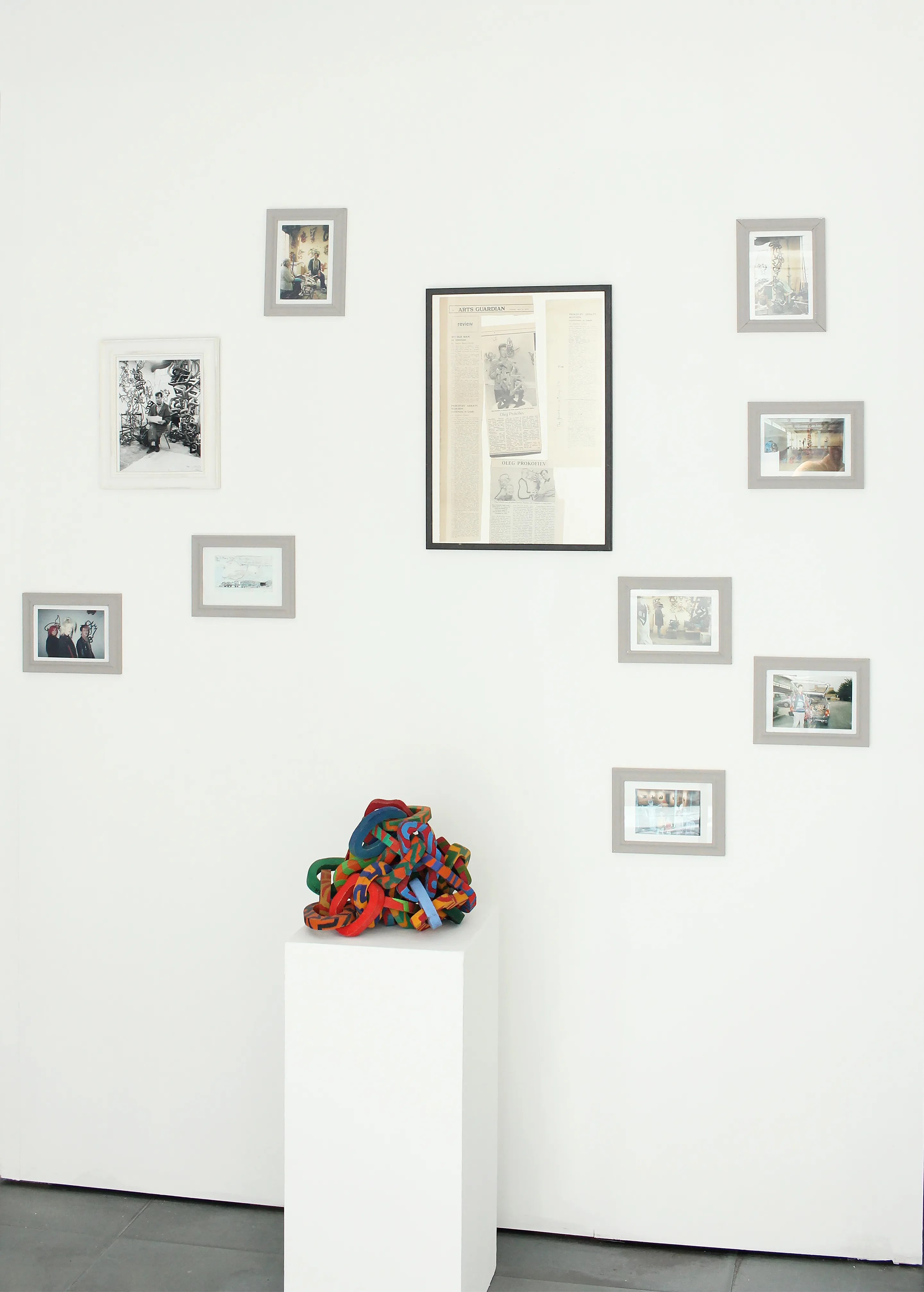 Photographs, archival material and a painted sculpture from the Oleg Prokofiev collection