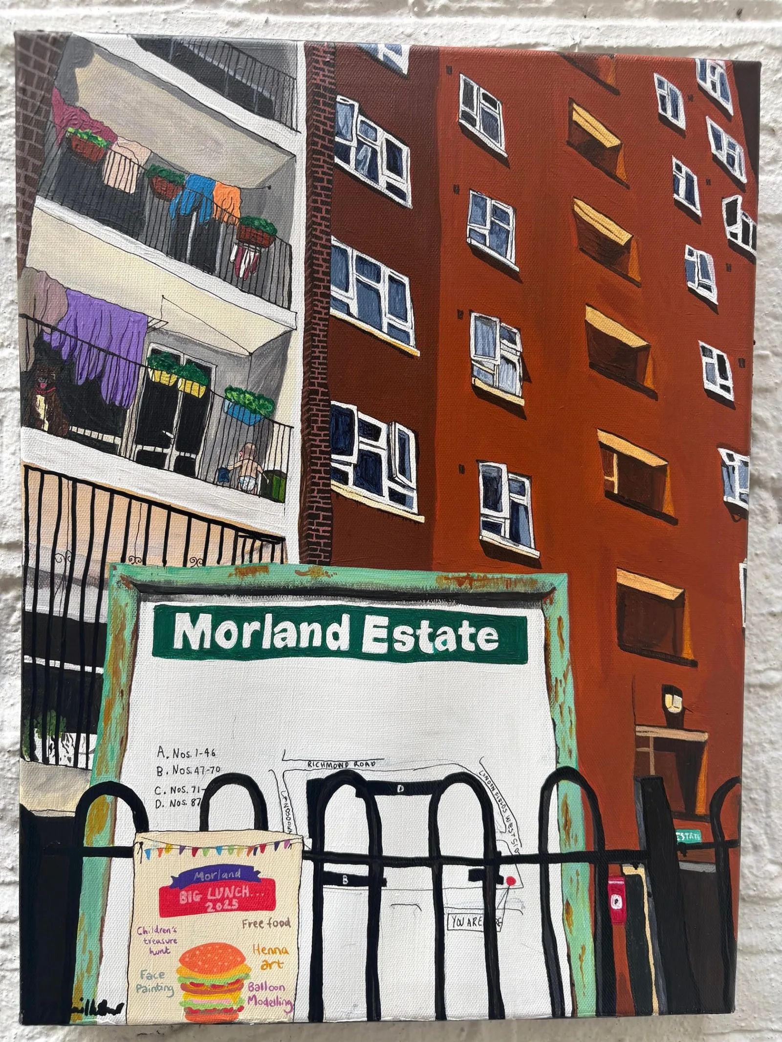Painting of the Morland Estate shown for Hackney Art Week