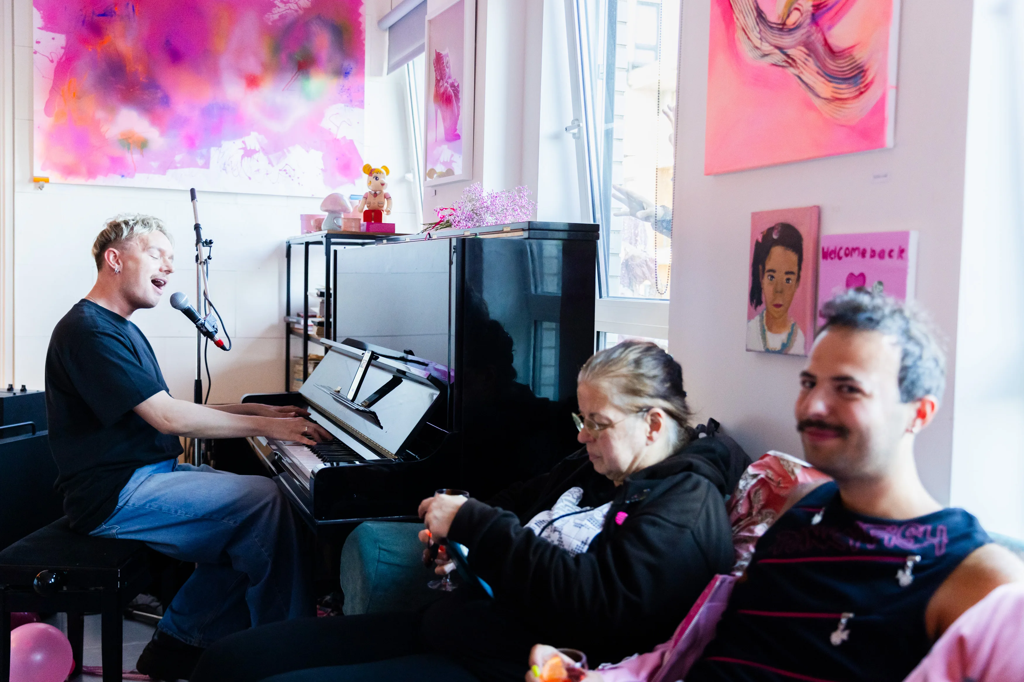 Art and visitors at Pink Chaos