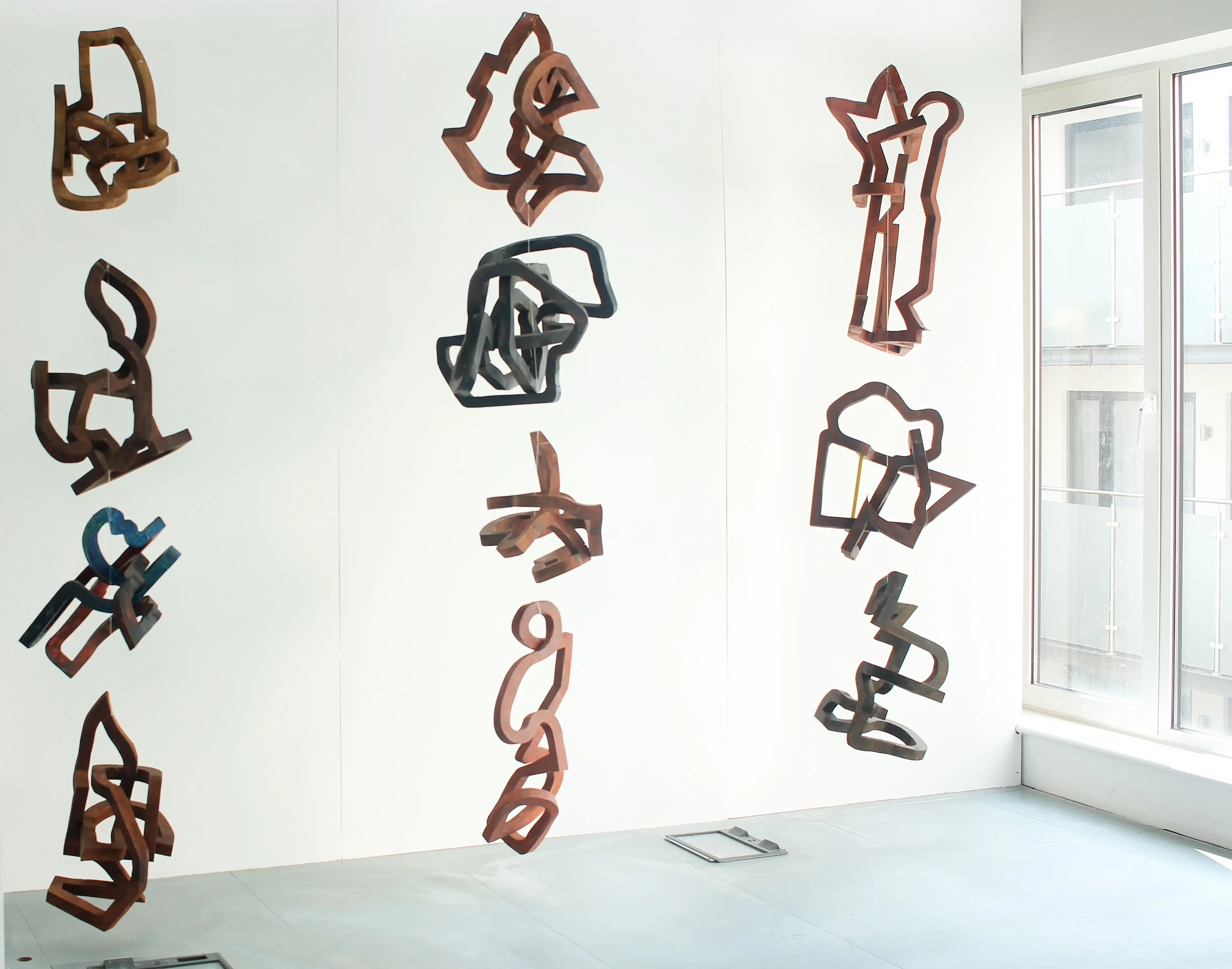 Oleg Prokofiev sculptures installed across the walls of Prokofiev Studio