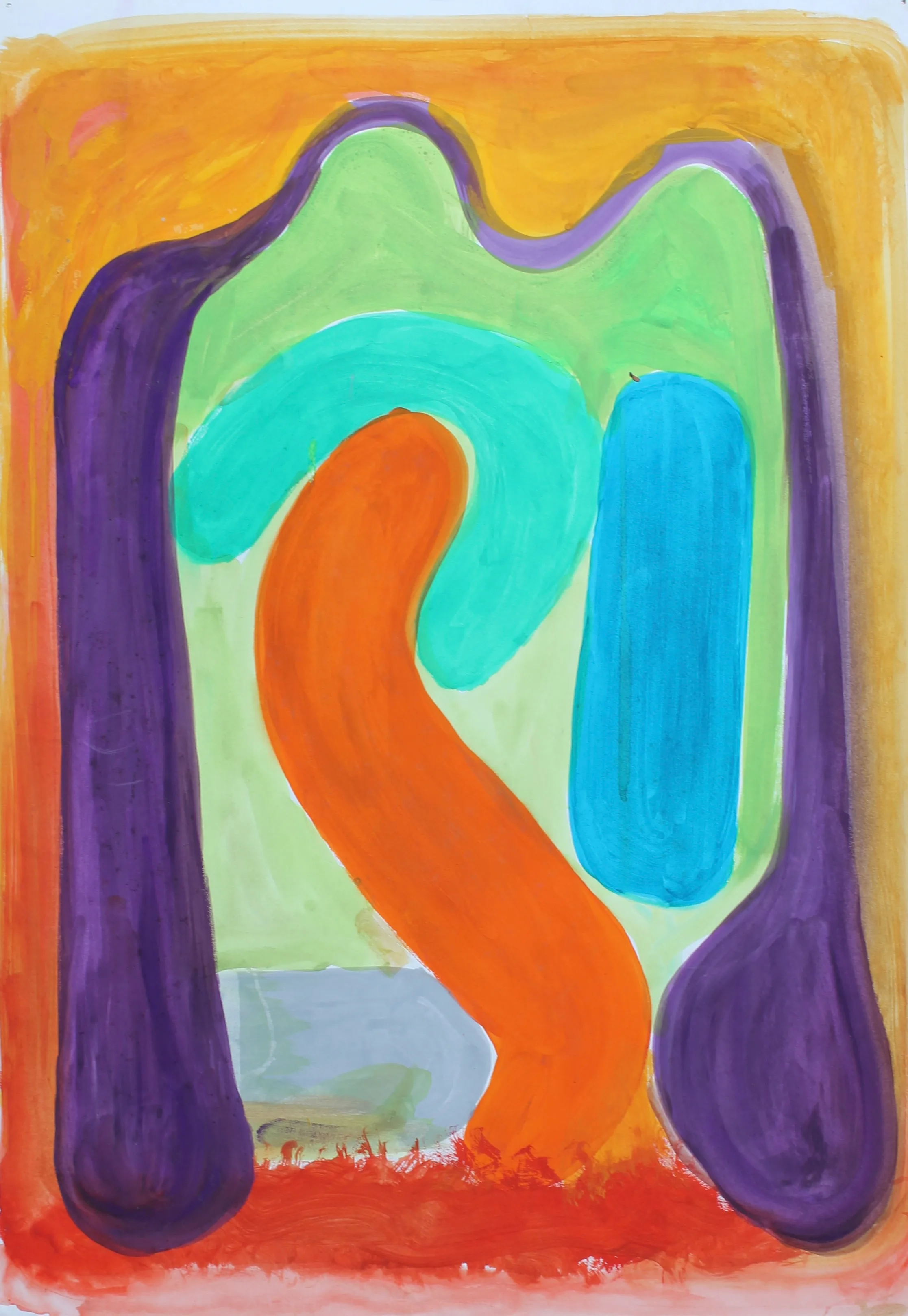 Untitled 2, Oleg Prokofiev, 1981, Acrylic on paper, H 64 x 45 cm