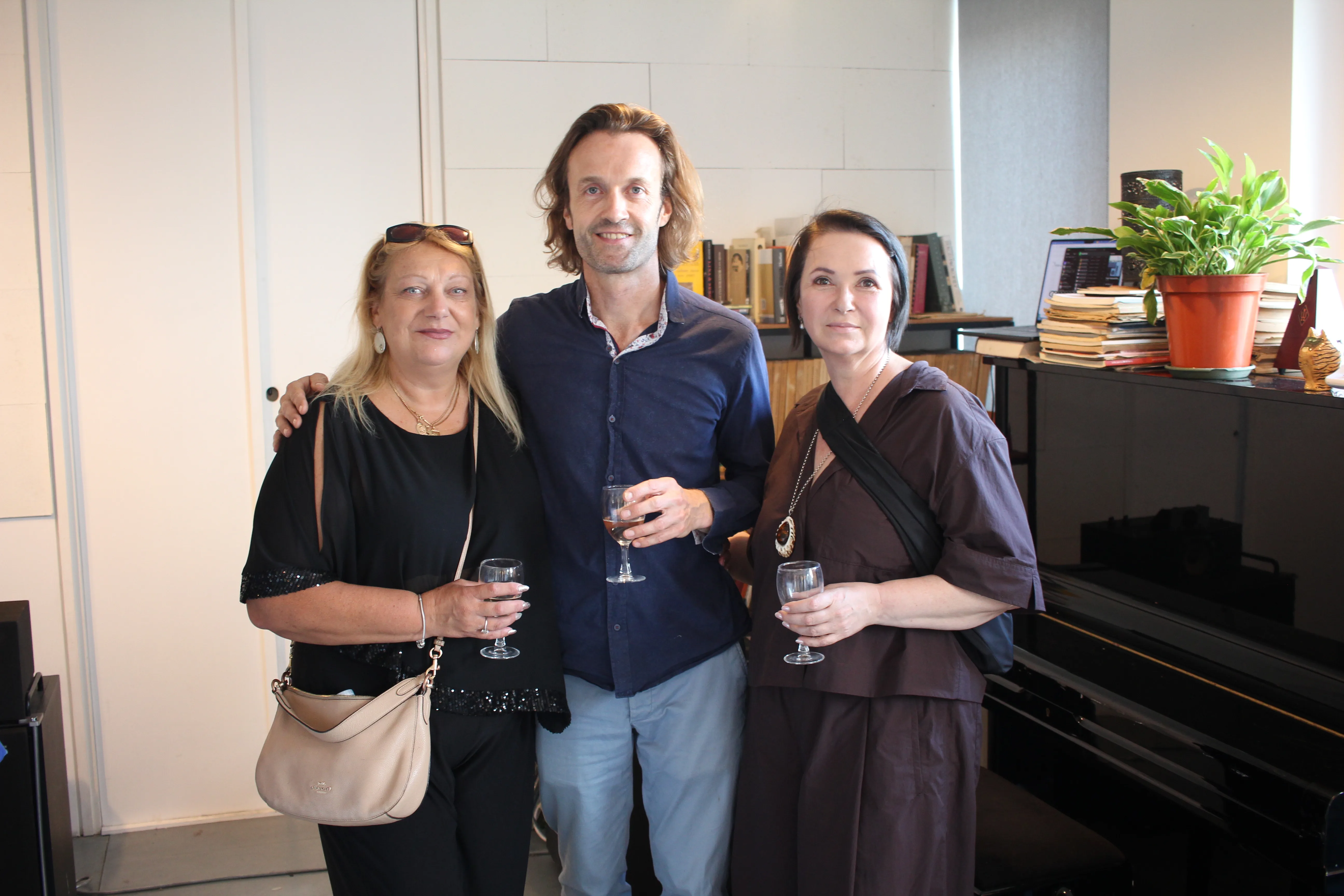 Visitors at the Beyond the Line exhibition