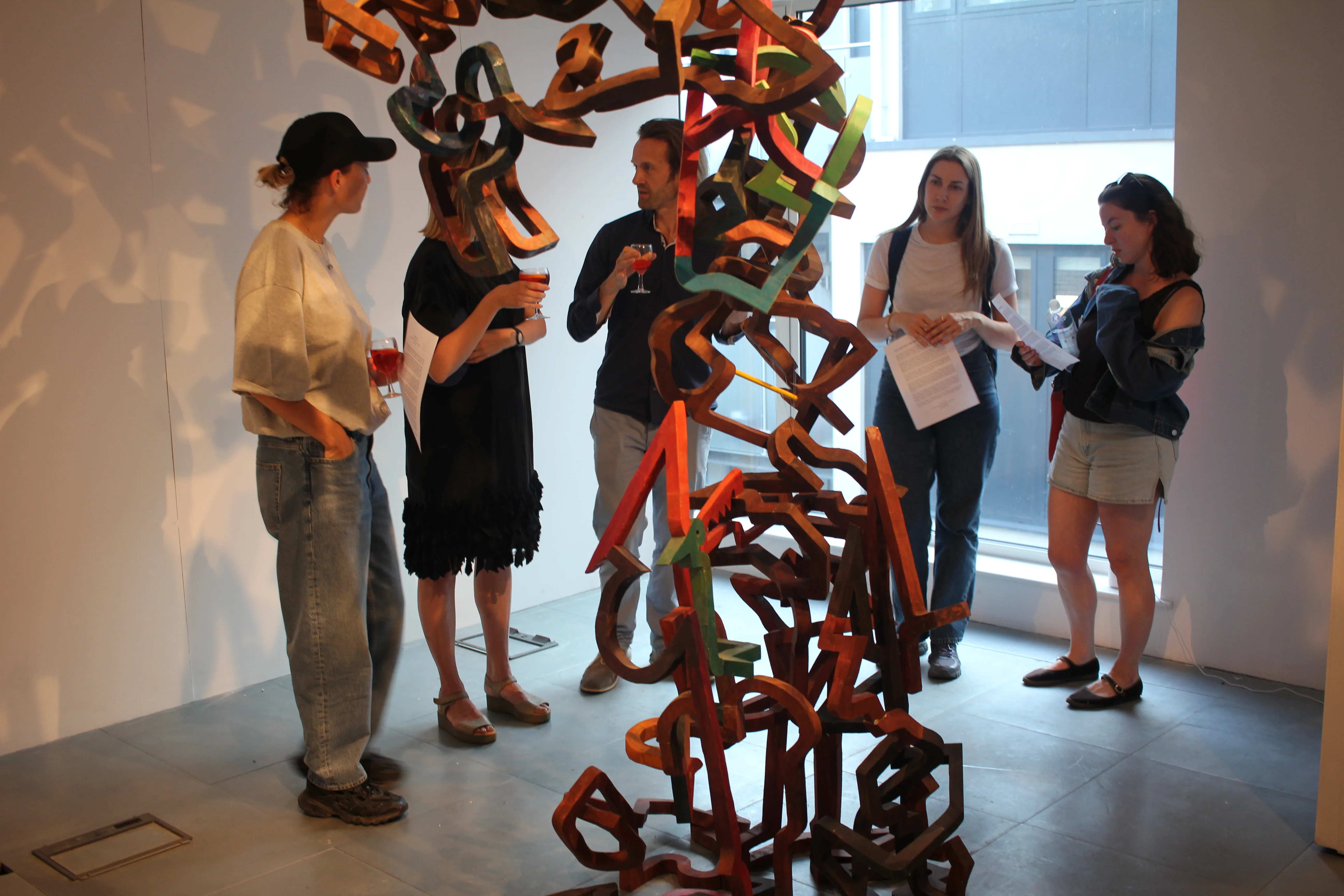 Visitors and artworks in Beyond the Line